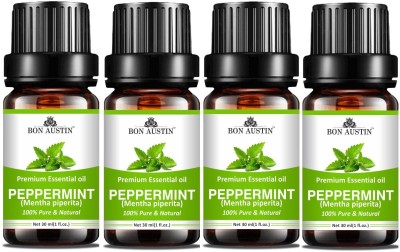 Bon Austin Peppermint Essential Oil for Therapeutic grade for Steaming - 30ml Pack of 4(120 ml)