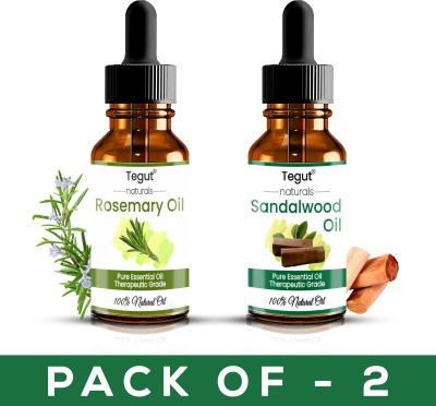 Tegut Essential Oils Rosemary and Sandalwood Pure and Natural Oils 15ml (Pack of 2)(30 ml)