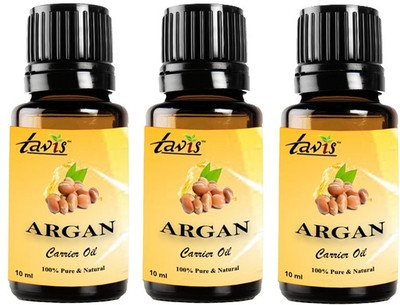 Tavis Argan Oil for Skin, Dry & Fizzy Hair | Cold Pressed | Moisturizing | Pack of 3(30 ml)