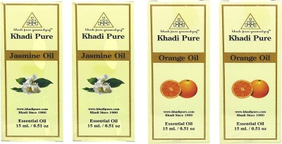 Khadi Pure Gramodyog Herbal Jasmine & Orange Essential Oil-Pack of 4 (60ml)(60 ml)