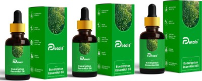 DPetals Eucalyptus Essential Oil for Aromatherapy, Sinus, Congestion & Cold (Pack of 3)(90 ml)