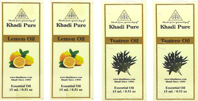 Khadi Pure Gramodyog Herbal Lemon & Teatree Essential Oil-Pack of 4 (60ml)(60 ml)