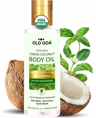 OLDGOA After Bath Body Oil For Women Enriched With Indian Basil(200 ml)