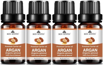 Bon Austin Argan Premium Carrier Oil for Dry & thin hair, Hair Growth - 30ml Pack of 4(120 ml)