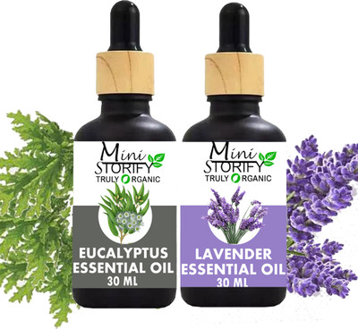 Mini Storify Truly Organic Eucalyptus & Lavender Essential Oil For Skin, Aromatherapy, Diffuser(30+30ml)(60 ml)