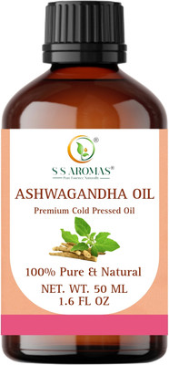 S S AROMAS Pure Ashwagandha Oil For Hair, Skin and Face Care Cold Pressed For Massage(50 ml)