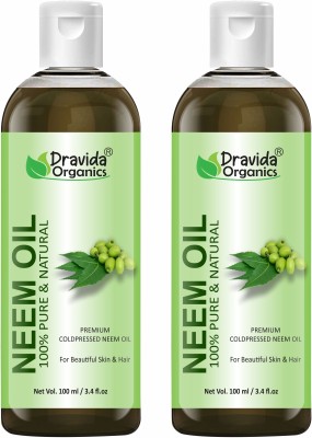 Dravida Organics Pure Hexane Free Neem Oil (ColdPressed & Undiluted) Pack of 2(200 ml)