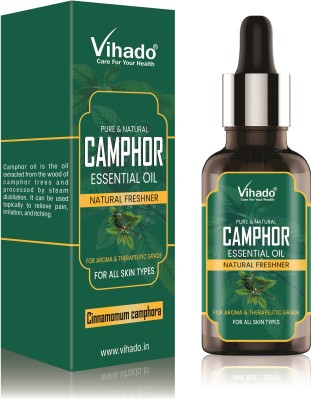 Vihado Camphor Essential Oil - Pure Natural Therapeutic Grade Oil Therapeutic Grade Oil For Skin Care & Hair Care - 15 ml (Pack of 1)(15 ml)