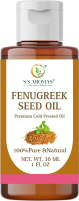 S S AROMAS Natural Fenugreek Seed Oil/Cold Pressed/Prevent Premature grey hair(30 ml)