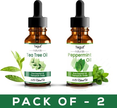 Tegut Essential Oils Tea Tree and Peppermint Pure and Natural Oils 15ml (Pack of 2)(30 ml)