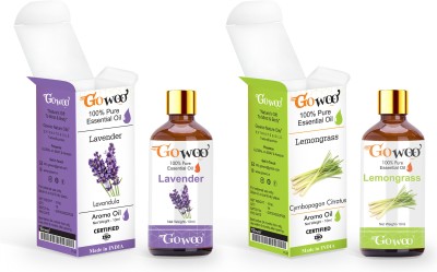 GoWoo Pack of 2 Lavender Oil and Lemongrass Essential Oil(20 ml)