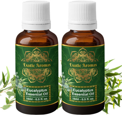 Exotic Aromas Eucalyptus Oil for Steam Inhalation, Cold and Cough & Relaxing (Pack of 2)(30 ml)