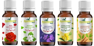 Ayumcure Pack of 5 Essential Oil for Aroma Therapy, Stress Relief(10 ml)