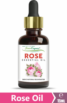 Sista Organic Rose Essential Oil | For Face Skin & Hair Care | Therapeutic & Aromatherapy(15 ml)