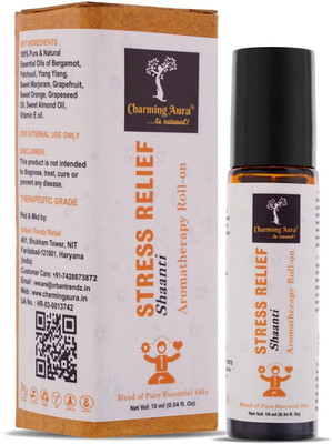 Charming Aura Stress Relief Aromatherapy Roll-On | Essential Oils for Relaxation & Peace(10 ml)