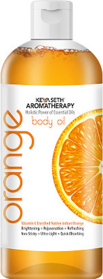 KEYA SETH AROMATHERAPY Skin Defence Orange Body Oil Skin Lightening, Rejuvenating Non-Sticky for Daily Use After Bath, Massage Oil Enriched with Orange & Vitamin C(400 ml)