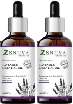 Zenuva Pure Lavender Essential Oil – Pack of 2 for Glowing Skin & Calm Aroma(30 ml)