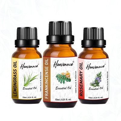 Heavennce Frankincense, Lemongrass, Rosemary Oil for Skin & Hair Care | Aroma | Pack of 3(45 ml)