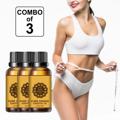 Mexmy Pack 3 Belly Fat Burner For Women And Men Lymphatic Drainage Oil Ginger Oil(90 ml)