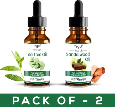 Tegut Essential Oils Tea Tree and Sandalwood Pure and Natural Oils 15ml (Pack of 2)(30 ml)