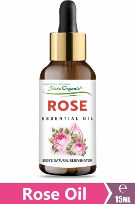 Sista Organic Rose Essential Oil | For Face Skin & Hair Care | Therapeutic & Aromatherapy(15 ml)