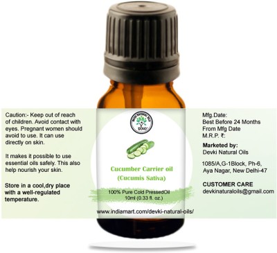 DVNO Cucumber Carrier Oil Pure & Undiluted for Balancing(10 ml)