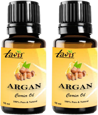 Tavis Argan Oil for Skin, Dry & Fizzy Hair | Cold Pressed | Moisturizing | Pack of 2(20 ml)