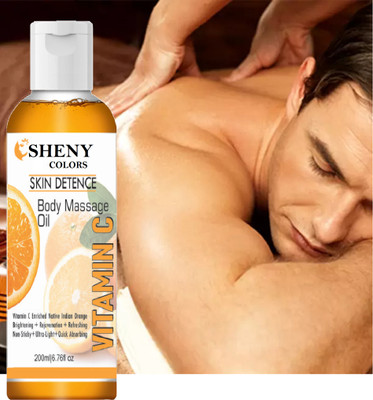 SHENY COLORS for Daily Use After Bath, Massage Oil Enriched with Orange & Vitamin C(200 ml)