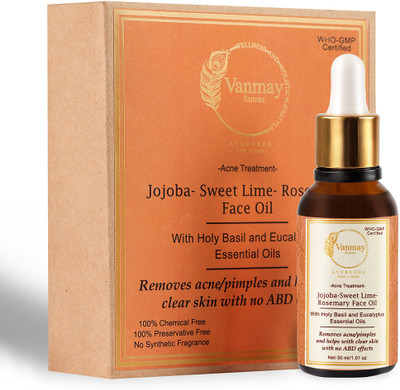 VANMAY SUTRAS JOJOBA-SWEET LIME-ROSEMARY FACE OIL (ACNE TREATMENT )(30 ml)