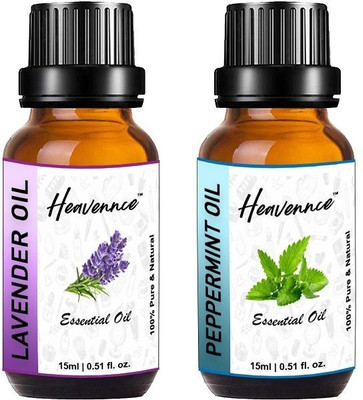 Heavennce Lavender & Peppermint Oil Combo for Aromatherapy, Pain Reliever, Pack of 2(30 ml)