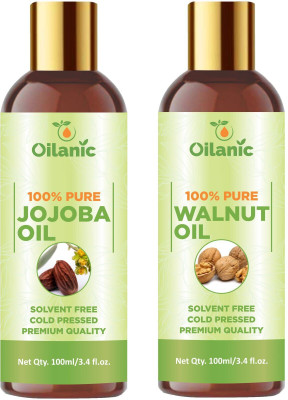 Oilanic Premium Jojoba Oil & Walnut Oil Combo pack of 2 bottles of 100 ml(200 ml)(200 ml)