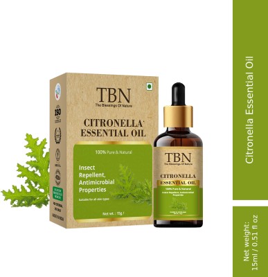 TBN Citronella Essential Oil – for Aroma Therapy, Skin Care, Hair Treatment(15 ml)