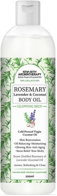 KEYA SETH AROMATHERAPY Rosemary Lavender Coconut Body Oil, Glowing Skin, Moisturizing Refreshing Aroma(200 ml)