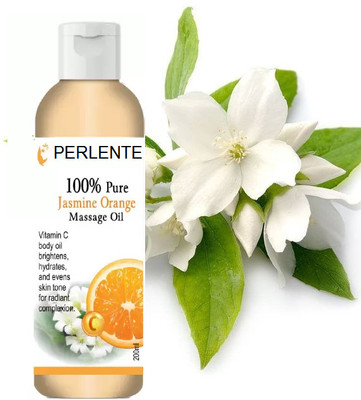 PERLENTE jasmine & orange massage oil Hydrates Dry skin Non Sticky & Non Greasy(200 ml)
