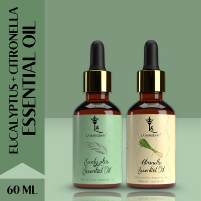 La'bangerry Citronella & Eucalyptus Essential Oils Combo | Pure & Therapeutic Grade(60 ml)