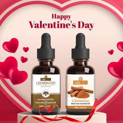 Cassidy CEDARWOOD & CINNAMON ESSENTIAL OIL VALENTINE COMBO PACK(60 ml)