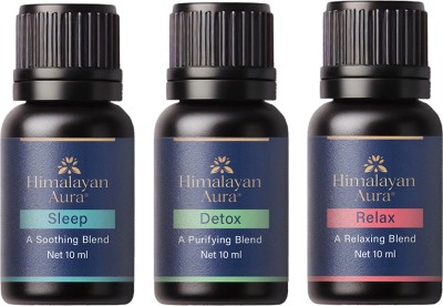 himalayan aura Essential Oil Diffuser Blend | Sleep, Detox, and Relax| Pack of 3 x 10ml (30 ml)(10 ml)