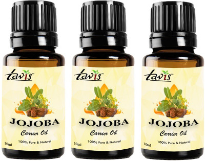 Tavis Jojoba Carrier Oil for Hair Growth | Glowing Skin | Moisturizer | Pack of 3(30 ml)