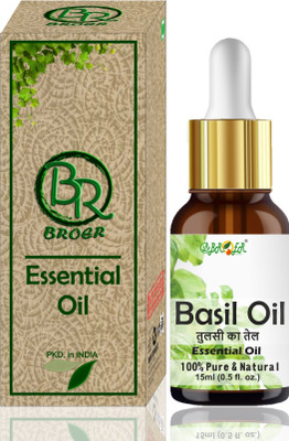 BROER Basil Tulsi Essential Oil Pure, Natural & undiluted For Skin, Hair, Aromatherapy(15 ml)
