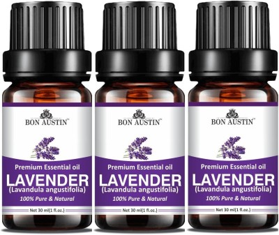 Bon Austin Lavender Essential Oil for Hair Growth, Skin & Face - 30ml Pack of 3(90 ml)