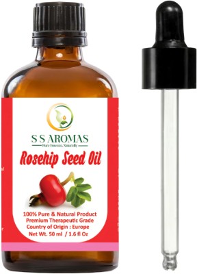 S S AROMAS Natural Rosehip Seed Oil/Cold Pressed/Antiageing, Brings Glow/Treatement Face(50 ml)