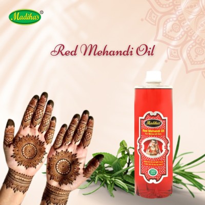 MADIHA’S Henna Mahendi Red Oil For Making Mahendi cones - 1 liter(1000 ml)