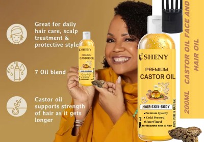 SHENY Hair Growth & Skin Health Hair Oil Cold Pressed Castor Oil For(200 ml)