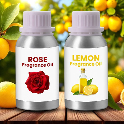 VD GLOBAL XPORT Rose & Lemon Fragrance Oil Pack of 2 For Soap, Candle Making, Diffusers Use(50 ml)