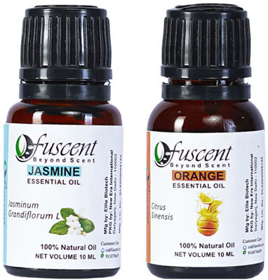 FUSCENT Essential Oil Pack of 2 Jasmine And Orange Combo Pure And Natural Undiluted(20 ml)