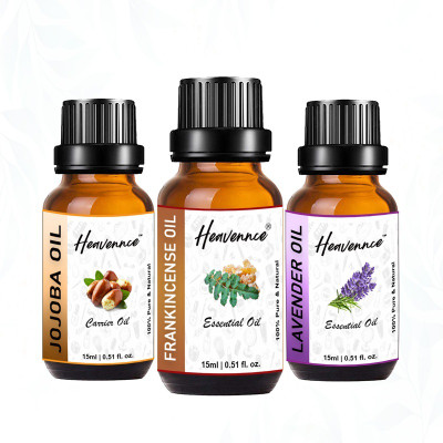 Heavennce Frankincense, Jojoba & Lavender Oil for Skin & Hair|Rejuvenating|Pack of 3(45 ml)