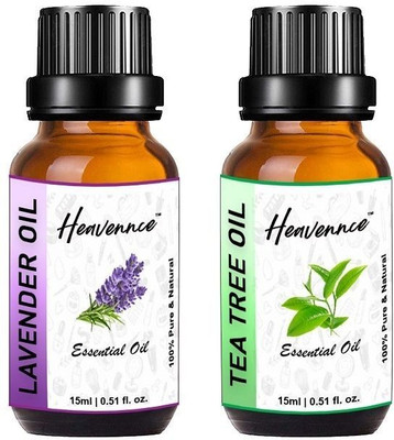Heavennce Lavender & Tea Oil Combo for Aromatherapy, Skin & Hair Care, Pack of 2(30 ml)