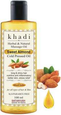 Satvayush Khadi Sweet Almond Oil For Skin and Hair Natural & Herbal Badam Oil(100 ml)