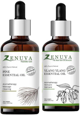 Zenuva Pine & Ylang Ylang Essential Oil Pack Of 2 For Relaxation & Skin Glow(30 ml)