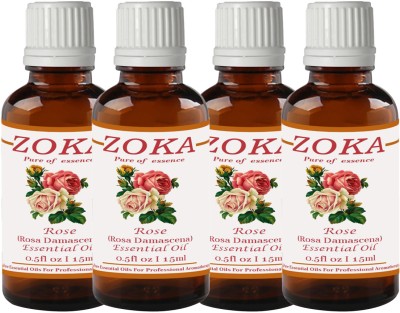 Zoka Rose Essential Oil Pure, Natural & Undiluted(15 ml)